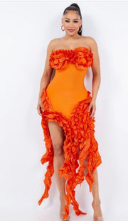 Ruffles Bandage Midi Dress