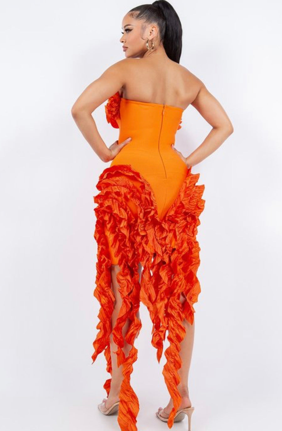 Ruffles Bandage Midi Dress