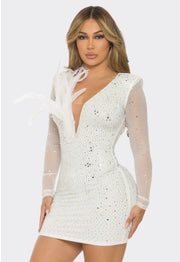 Party Night Feather Mini Dress