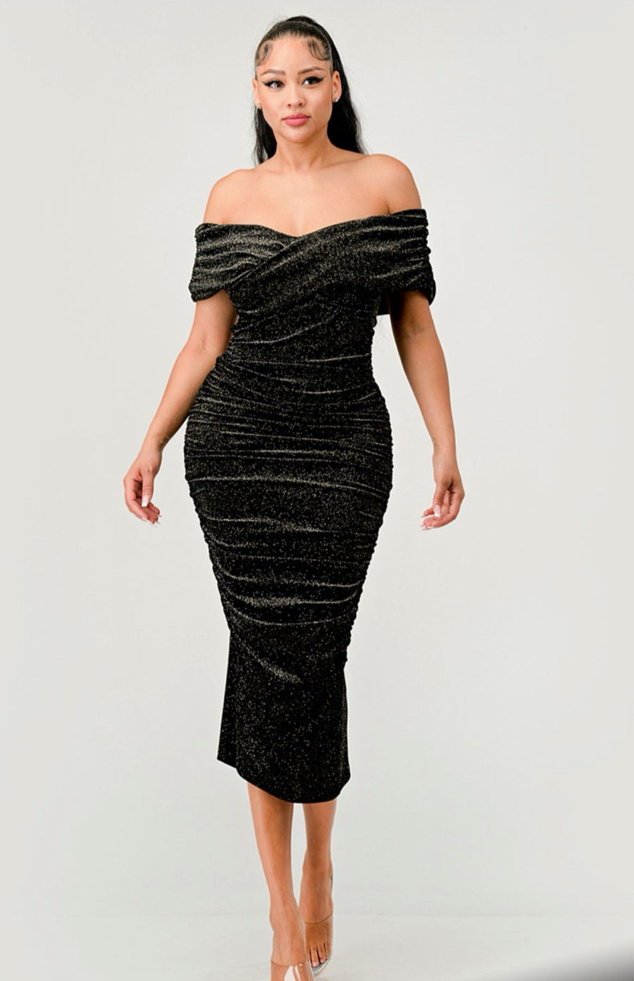 Olivia Off Shoulder Midi Dress