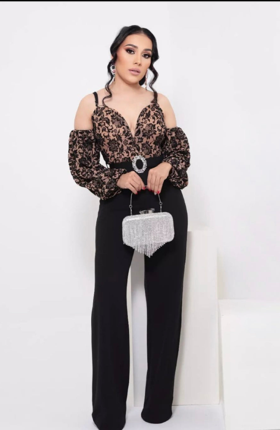 In The Office Jumpsuit  - Black/combo