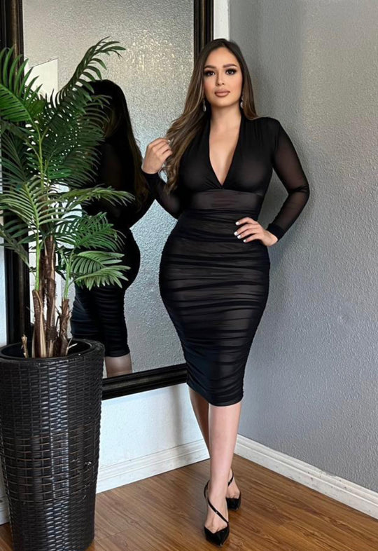 Jada Mesh Midi Dress