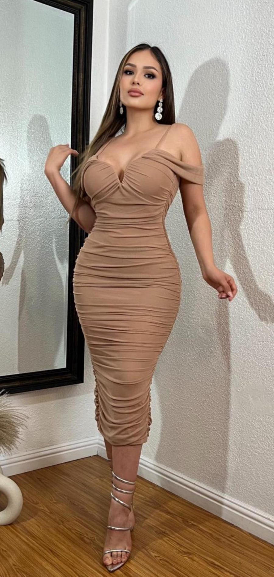 Arabella Mesh Midi  Dress
