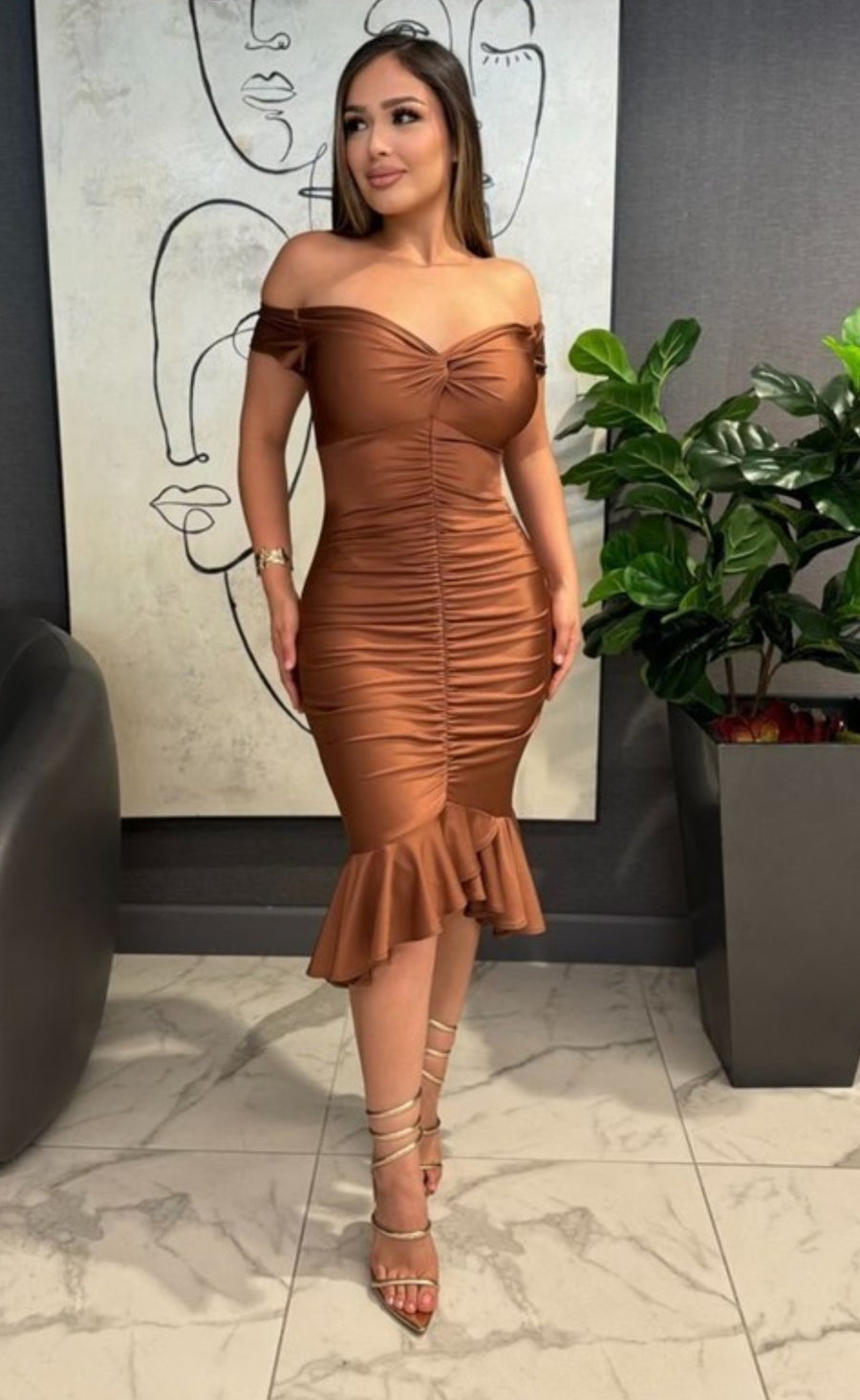 Kendall  Mini Dress - Brown