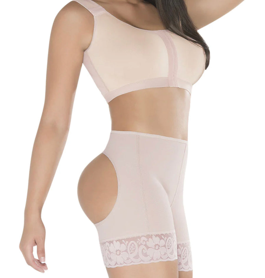 4145 Booty boosting shapewear open butt lifter short