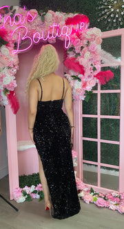 Sexy Encounter  Maxi Dress - Black