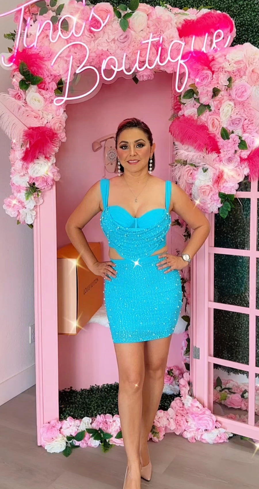 sexy two piece with pearl