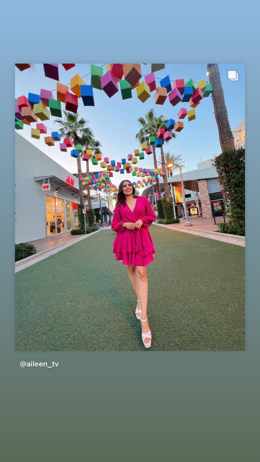 Edith Ruffle Mini Dress - Magenta