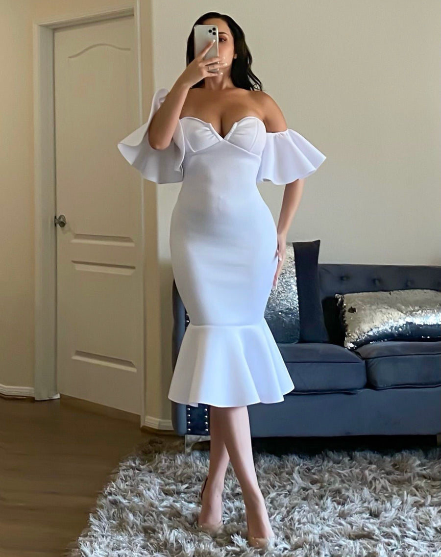 We're Ready To Play White Midi Dress