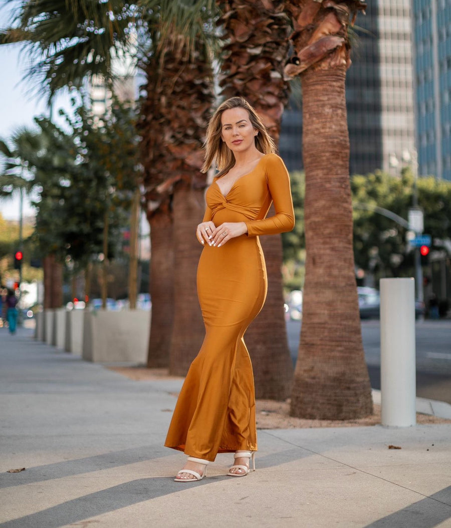 Prettiest Woman Mustard Maxi Dress