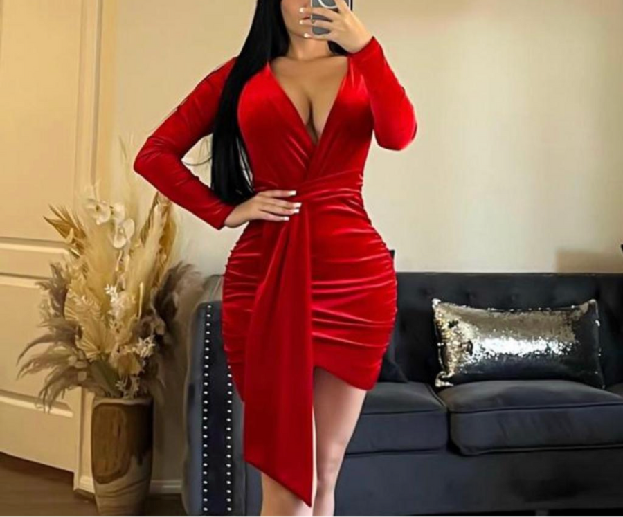 J'adore You Velvet Mini Dress