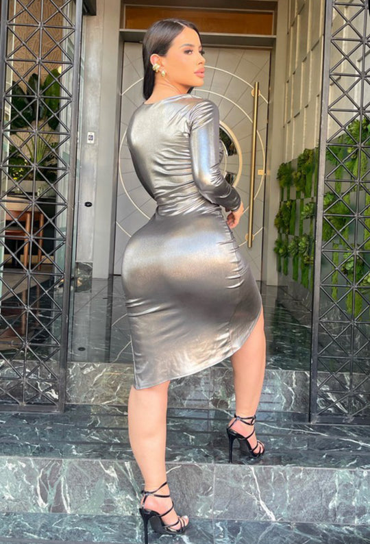 Mona Metallic Midi Dress