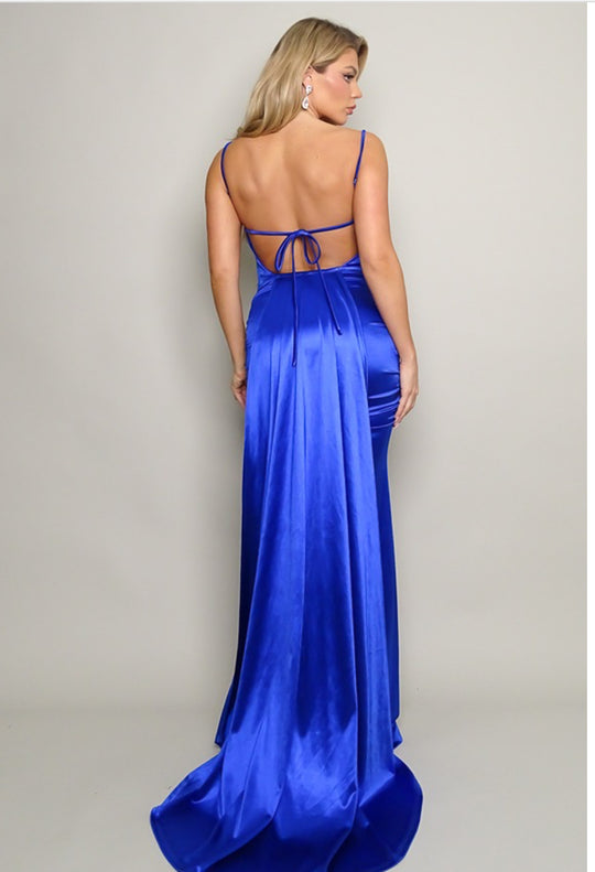 Corset Satin Maxi Dress